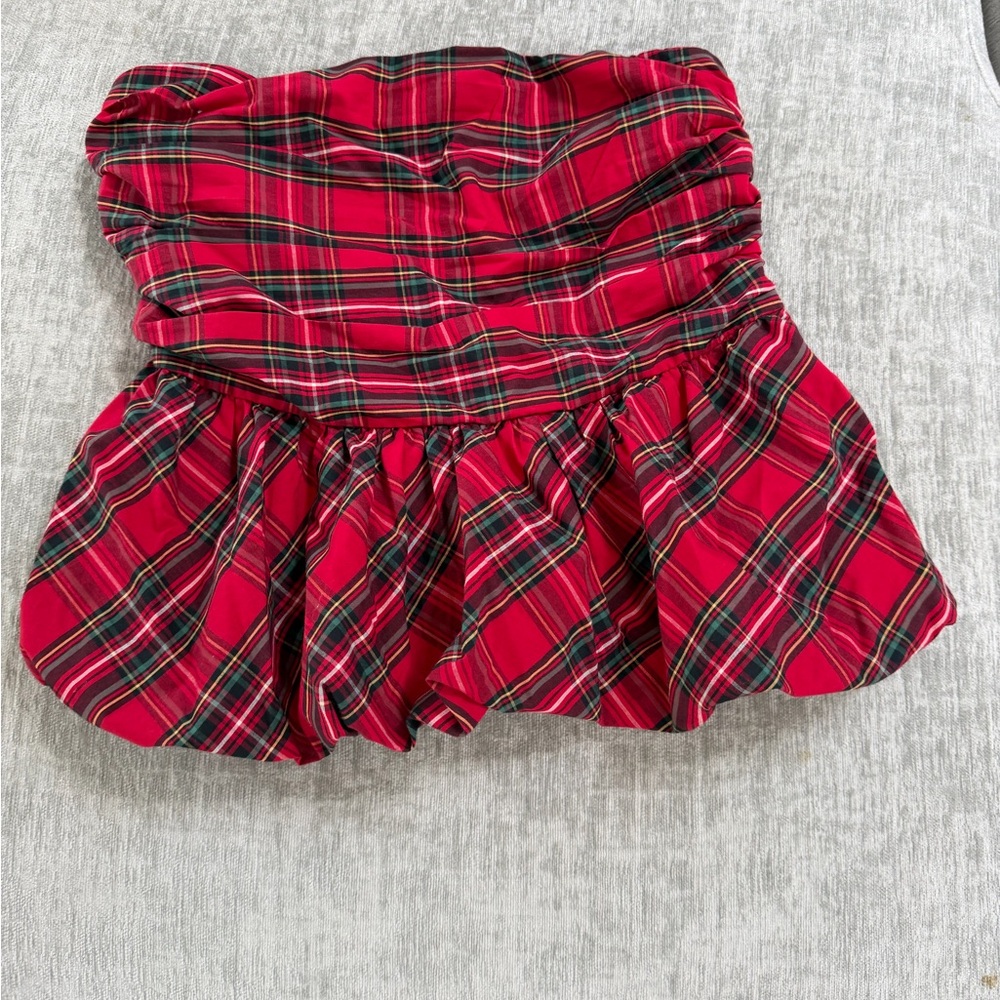 Hollister Red Plaid Mini Skirt